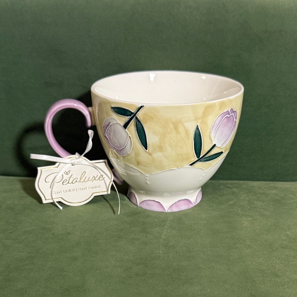 Petaluxe Floral Teacup - Yellow, Pink & Green